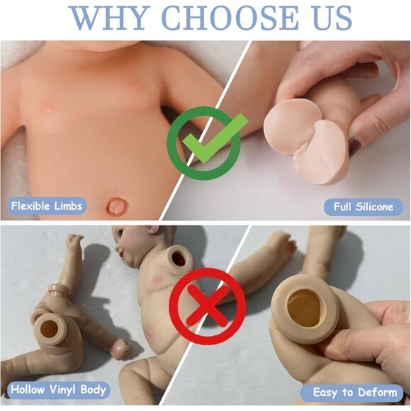 16.14 in Full Silicone dark Brown Reborn Baby Dolls BOY Lifelike Newborn Dolls - Picture 6 of 7